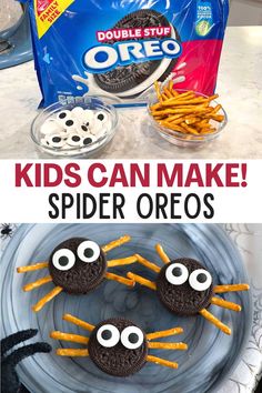 kids can make spider oreos for halloween