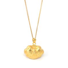 24k Gold "As You Wish" Ru Yi Charm Necklace-Baikalla Happy Valley Oregon Gold Gift, Yellow Gold Chain, Yellow Gold Pendants, Unique Gemstones, Pure Gold, Pretty Jewellery, Gift For Yourself, Diamond Cut, Gold Pendant