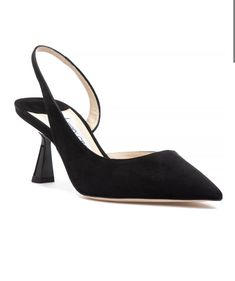 JIMMY CHOO FETTO 65 PUMP BLACK SUEDE EU39,5 US 9.5. Retail $750. New with box. Shipped with USPS Priority Mail.Signature required for delivery. How do Jimmy Choo shoes fit? See size chart on last photo.Jimmy Choo shoes fit true to size, but it is possible to size up if you prefer a roomy fit . Some site recommended size up to feel comfortable( for point toe and for Sammer ….when you wear on bare feet ). Jimmy Choo Fetto 65mm slingback pumps Sophistication and style go hand-in-hand when it comes Luxury Slingback Pumps With Sculpted Heel, Designer Slingback Pumps With Removable Insole, Designer Black Slingback Pumps For Work, Luxury Black Slingback Pumps For Evening, Black Slingback Pumps With Branded Insole For Evening, Designer Black Slingback Pumps With Pointed Toe, Luxury Slingback Pumps With Heel Strap, Chic Black Slingback Pumps With Heel Strap, Luxury Slingback Pumps With Ankle Strap And Padded Heel