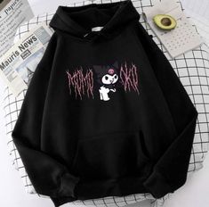 Kuromi Outfit, Kuromi Clothes, Hello Kitty Shoes, Stylish Hoodies, Tomboy Style Outfits, Tomboy Fashion