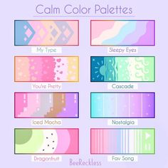 the color palettes are all different colors and patterns, but there is no image to describe