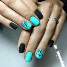 Black And Teal Nail Designs, Stylish Nails Summer, Black And Teal Nails, Summer Nails Designs 2023, Turquoise Nail Designs, Summer Nails Designs, Spring Nails 2023, Spring Nail Ideas