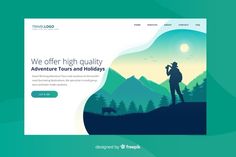 the landing page for a travel website with an image of a man and his dog