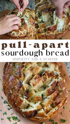 this is an image of pull apart sourdough bread