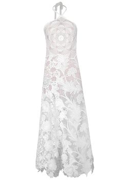 OSCAR DE LA RENTA-Floral Crochet Dress-WHT/IVOR Floral Crochet Dress, Oscar Dresses, Pre Fall Collection, Fashion Trends Winter, Floral Crochet, Big Fashion, Ivory Lace, Winter White, Crochet Dress