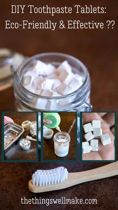 there are three pictures with different foods in them and the words diy toothpaste tablets eco - friendly & effective?