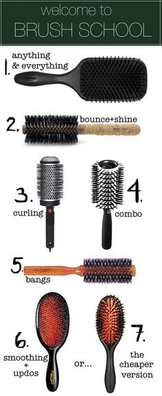 Brush School Hair Brushes, Hair Skin, Hair Brush, Beauty Secrets, Diy Beauty, Hair Tools