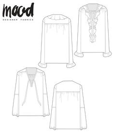 the sewing pattern for an blouse with ruffled sleeves