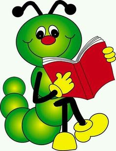 a green caterpillar reading a book while sitting in front of a white background