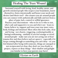 a green background with the words,'healing the trust wound'and an image of