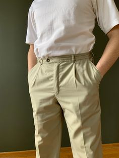 Men vintage straight trousers in beige, fits S-M, light, perfect condition  Measurements  Waist 93 cm Hips 107 cm Length 100 cm Beige Tapered Leg Work Pants With Belt Loops, Fitted Beige Chinos, Fitted Full-length Beige Chinos, Fitted Full Length Beige Chinos, Beige Straight Leg Work Pants With Belt Loops, Classic Full Length Dress Pants For Summer, Classic Khaki Bottoms, Classic Khaki Full Length Bottoms, Classic Khaki Pants