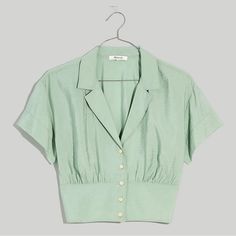 Nwt. Beautiful Sage/Mint Green Color. Super Cute And Flattering! Bundle And Save! Fitted Spring Tops With Camp Collar, Fitted Spring Top With Camp Collar, Fitted Camp Collar Tops For Spring, Spring Camp Collar Tops With Button Closure, Spring Tops With Buttons And Camp Collar, Camp Collar Tops With Buttons For Day Out, Camp Collar Top With Button Closure For Day Out, Daywear Tops With Buttons And Camp Collar, Fitted Green Top With Camp Collar