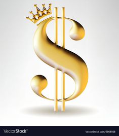 a golden dollar sign with a crown on top