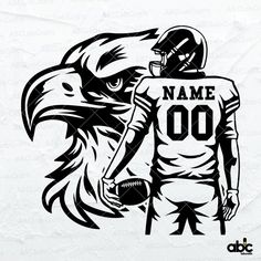 an eagle holding a football jersey with the number 00 on it's chest and head