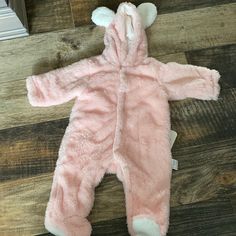 Patpat Fuzzy Long Sleeve Hooded Jumpsuit, 3-6 Months Month Colors, 6 Months, Kids Shop, Jumpsuit, One Piece, Long Sleeve, Color