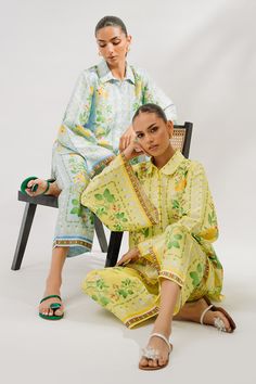 Silk Long Sleeve Palazzo Set For Summer, Silk Palazzo Set With Long Sleeves For Summer, Spring Silk Palazzo Set With Long Sleeves, Spring Silk Pant Set With Long Sleeves, Silk Pant Set With Long Sleeves For Summer, Silk Long Sleeve Pant Set For Summer, Eid Pant Set With Long Set-in Sleeves, Silk Matching Set For Spring, Spring Silk Matching Set