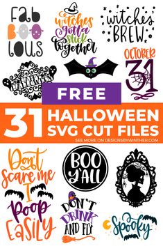 halloween cut files for silhouettes and cricut designs with free printables