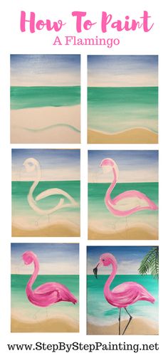 how to paint a flamingo with step by step instructions