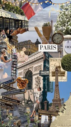 collage of paris with the eiffel tower in the background