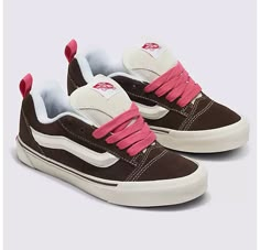 VANS KNU SKOOL SHOE Retro Color Brown/True White Outfits Nyc, Pink Vans, Chunky Shoes, Vans Off The Wall, Swag Shoes, Dream Shoes