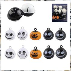 12 Pcs Pumpkin Bells Pet Collar Bells,Halloween Pendants DIY Crafts Handmade Accessories 19 Mm Charm Pendants Decoration Nightmare Before Christmas Ornaments, Halloween Pendant, Hallmark Ornaments, Crafts Handmade, Halloween Party Decor, Diy Pendant