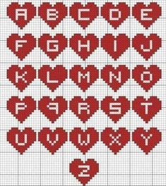 a cross stitch pattern with the letters and numbers