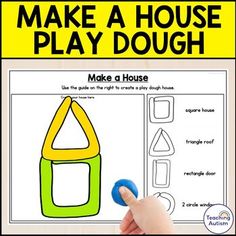 make a house play dough activity for kids to learn how to draw and color the shapes