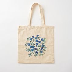 100% cotton reusable shopping carry bag with digital print on one side. Mix of green, turquoise and blue flowers and leaves. Hand-painted watercolour design for blue lovers. Handpainted Tote Bags, Sewing Videos, Flowers Tote, Best Tote Bags, Painted Tote, Girls Tote, Art Tote Bag, Pink Floral Pattern, Bag Ideas