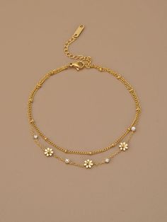 Gold Bracelet Cute, Good Jewelry Outfit, Nice Gold Jewelry, Girly Accessories Shein, Nice Jewelry For Women, Gold Assesories Outfit, Bracelets For Woman, Cute Necklaces And Bracelets, Shein Gold Jewelry