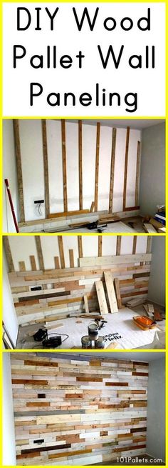 the diy wood pallet wall paneling project is easy to make and looks amazing