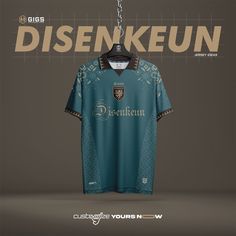 a soccer jersey hanging on a hanger with the words disenkenn