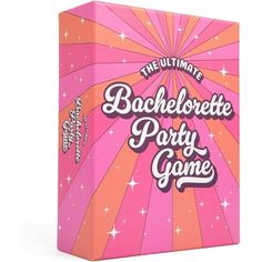 the ultimate bachelorette party game in pink and orange with stars on it's cover