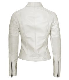 Off White Slim Fit Leather Jacket For Women
Indulge in sophistication with our Women's Padded Off White Fitted Biker Leather Jacket. Meticulously tailored for a sleek fit, this jacket boasts padded insulation for both style and warmth. The biker-inspired design adds an edgy touch, making it a versatile and fashionable addition to your wardrobe. Elevate your look with this chic and cozy statement piece. Fitted Biker Jacket With Padded Collar For Fall, Fitted Fall Biker Jacket With Padded Collar, Fitted Leather Jacket With Padded Collar For Fall, Fitted Quilted Biker Jacket With Long Sleeves, Quilted Fitted Biker Jacket With Long Sleeves, Fitted Leather Jacket With Padded Collar, Fitted Quilted Biker Outerwear, Fitted Quilted Biker Jacket For Fall, Quilted Fitted Biker Jacket For Fall