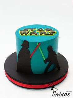 a star wars themed birthday cake on a plate