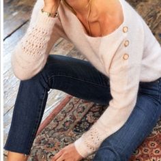 Reposhing This Item I Purchased From @Blum10. Loved It, But Ready To Rotate For Something New. Questions? Leave A Comment Below! Soft Pink Sweater, Casual Weekend Style, Sweater And Jeans, French Wardrobe, Mohair Sweater, Sweaters And Jeans, How To Look Classy, Cashmere Sweater, Pink Sweater