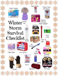 Storm Preparedness Kit, Winter Preparedness Home, Winter Survival Kit, Survival Checklist