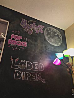 a blackboard with writing on it that says boo boo boo boo boo and loaded dipper