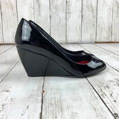 Super Adorable Pair Of Patent Leather Peep Toe Wedges For The Women With Tiny Feet. Sizes Like This Are Very Hard To Come By! Previously Owned But In Great Condition! No Real Noticeable Flaws, Just Some Scuffing On The Bottoms. Otherwise, In Great Shape! Miu Miu Shoes, Womens Shoes Wedges, Miu Miu, Patent Leather, Wedges, Size 4, Women Shoes, Heels, Leather