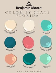 the color scheme for behramm moore's colors by state florida