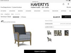 the furniture store is selling chairs and other items for $ 1, 599 99