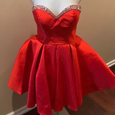 Elegant Red Formal Dress By Blush. Smoke Free Home. Nwt Straps Can Be Added That Comes With The Dress. Blush Dresses, Elegant Red, Red Formal Dress, Red Dress, Blush, Prom, Prom Dresses, Formal Dresses, Womens Dresses