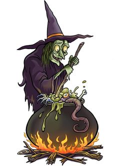 Halloween Clipart Witch Painting, Witch Drawing, Creature Fantasy, Haunted House Party, Halloween Pumpkins Painted, Dover Publications, Halloween Artwork