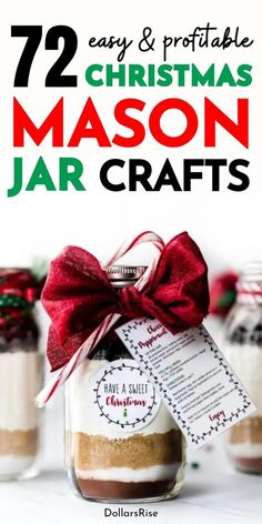 mason jar crafts for christmas with text overlay