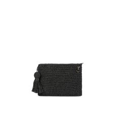 A black colored bag with a stylish and elegant design, it is made entirely of a woven material knitted with black thread handcrafted from paper rope. This provides durability and flexibility while adding a handcrafted feel to the bag. This bag is suitable for both daily use and can be used as an accessory to complement your elegance at special events. Thanks to its black color and simple design, it can be combined with many different outfits.   Handmade  Black Color  Inner Lining   Dimensions: Width 27 Cm                               Length20 cm Raffia, Linen Black Crochet Bag With Woven Leather, Black Woven Leather Clutch Bag, Chic Black Crochet Bag With Woven Leather, Black Woven Pouch Shoulder Bag, Black Woven Leather Pouch Shoulder Bag, Black Crochet Bag With Woven Leather For Everyday Use, Black Straw Bag With Woven Leather For Daily Use, Black Woven Leather Straw Bag For Daily Use, Black Rectangular Straw Bag With Woven Leather