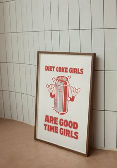 Diet Coke Digital Download-wall Print-retro-best Diet Coke - Etsy Retro Office Wall Art, Funny Preppy, Kitchen Playroom, Preppy Art, Bar Cart Print, Playroom Classroom, Art 2023, Kitchen Walls, Apartment Bedroom