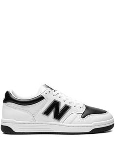 black/white leather logo patch to the side round toe front lace-up fastening logo-print tongue branded insole rubber sole These styles are supplied by a premium sneaker marketplace. Stocking only the most sought-after footwear, they source and curate some of the most hard to find sneakers from around the world. New Balance 480, Junya Watanabe, New Balance Shoes, Black Sneakers, Leather Logo, Eye Black, Sneakers White, Logo Print, Womens Shoes Sneakers