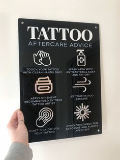 Tattoo Aftercare Advice Acrylic A3 Wall Sign | Studio Sign | Business Sign | Tattoo Sign | Salon Sign | Tattoo Sign, Tato Maori, Studio Sign, Tattoo Studio Design