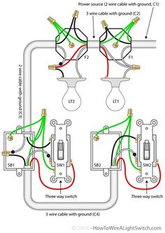 three way switch wiring with two lights