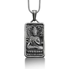 Buddha 925 Silver Engraved Necklace, Sterling Silver Buddha Jewelry, Buddha Art, Personalized Necklace, Spiritual Necklace, Memorial Gift These 925K Sterling Silver Buddha Spiritual Necklace photos are taken with original and every item has handmade engraving details.  It's very elegant and classy for everyday use and gives stylish look to your outfits. Also, can be preferred as a gift for friends and family for an eternal memorial. Dream collection has many meanings behind its background; we pr Silver Rectangular Etched Necklace, Silver Etched Square Pendant Necklace, Spiritual Sterling Silver Etched Necklaces, Spiritual Etched Sterling Silver Necklaces, Spiritual Etched Sterling Silver Necklace, Spiritual Silver Etched Jewelry, Spiritual 925 Stamped Jewelry For Memorials, Silver Etched Rectangular Pendant Jewelry, Silver Carved Rectangular Jewelry