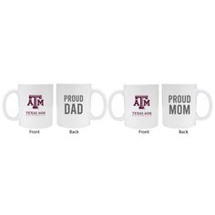 Celebrate collegiate pride with these Texas AandM Aggies Proud Mom and Proud Dad Ceramic Mug Duo the ideal and Mom or for students alumni and NCAA fans. This 12 oz mug set is a tribute to proud Texas AandM Aggies moms and dads featuring a vibrant and durable emblem of your esteemed institution. Crafted from high-quality ceramic and boasting a comfortable handle design these mugs promise longevity and are microwave safe for convenience. Perfect for a range of hot beverages they resonate with school spirit making them a thoughtful and practical gift. Proudly made in the USA and officially licensed these mugs are a testament to lasting memories and unwavering pride. Show off your school affiliation with every sip from these cherished mugs whether youre at home in the office or reliving your c Mercer University, Fine Ceramic, Proud Mom, Back To School Supplies, Mug Set, School Spirit, Practical Gifts, Mugs Set, Ceramic Coffee Mug